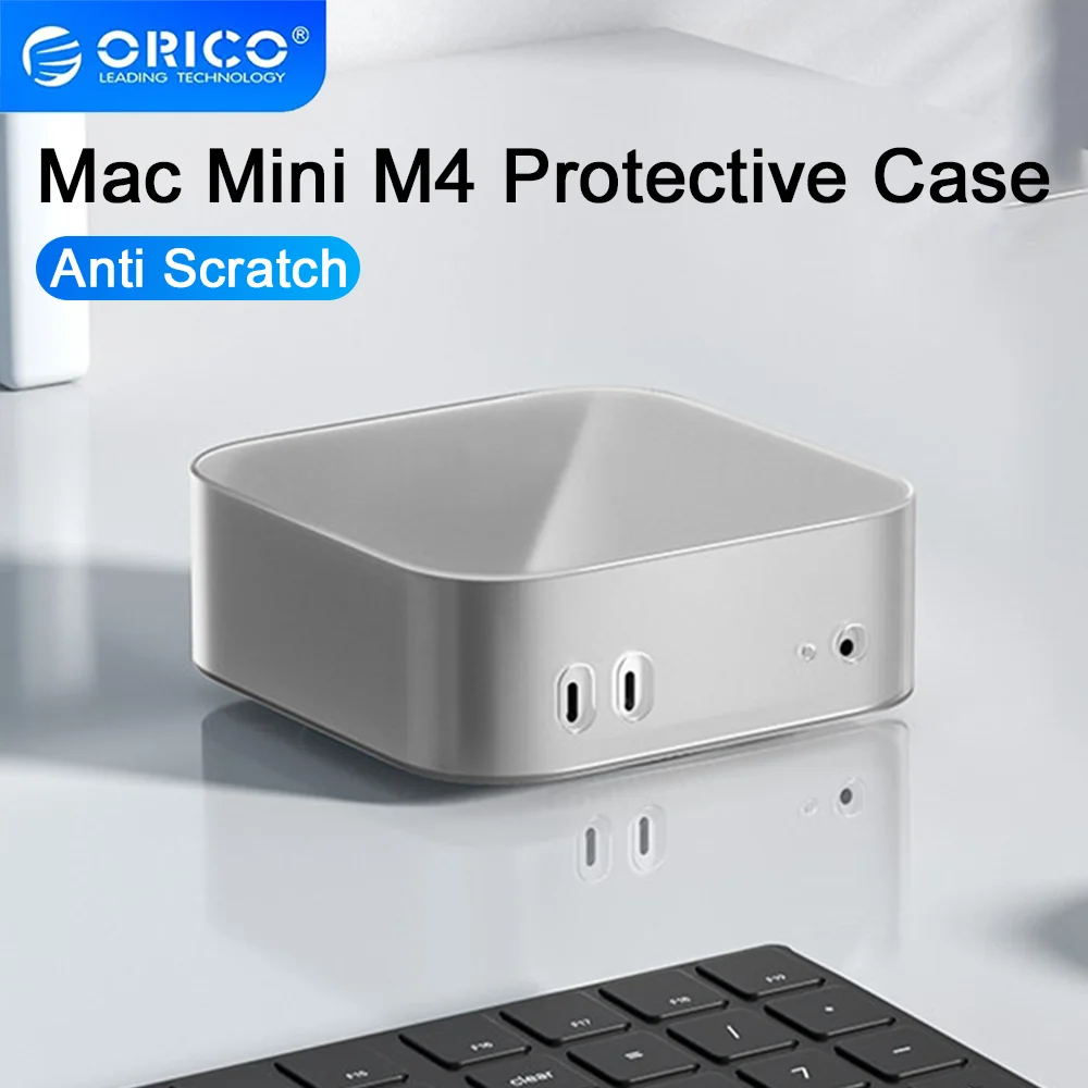 Фото Мини-чехол ORICO для Mac Mini M4/M4 Pro, простой в установке, устойчивый к царапинам, износостойкий, водонепроницаемый защитный корпус из силикона/ТПУ №1