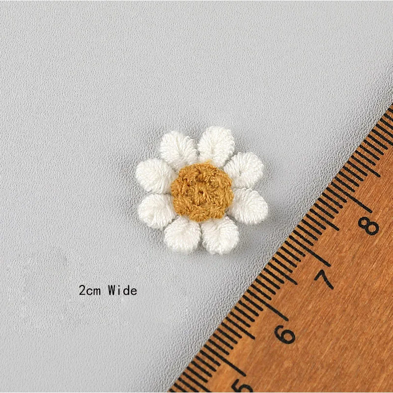 10 шт. белые нашивки с цветком ромашки для ремонта одежды