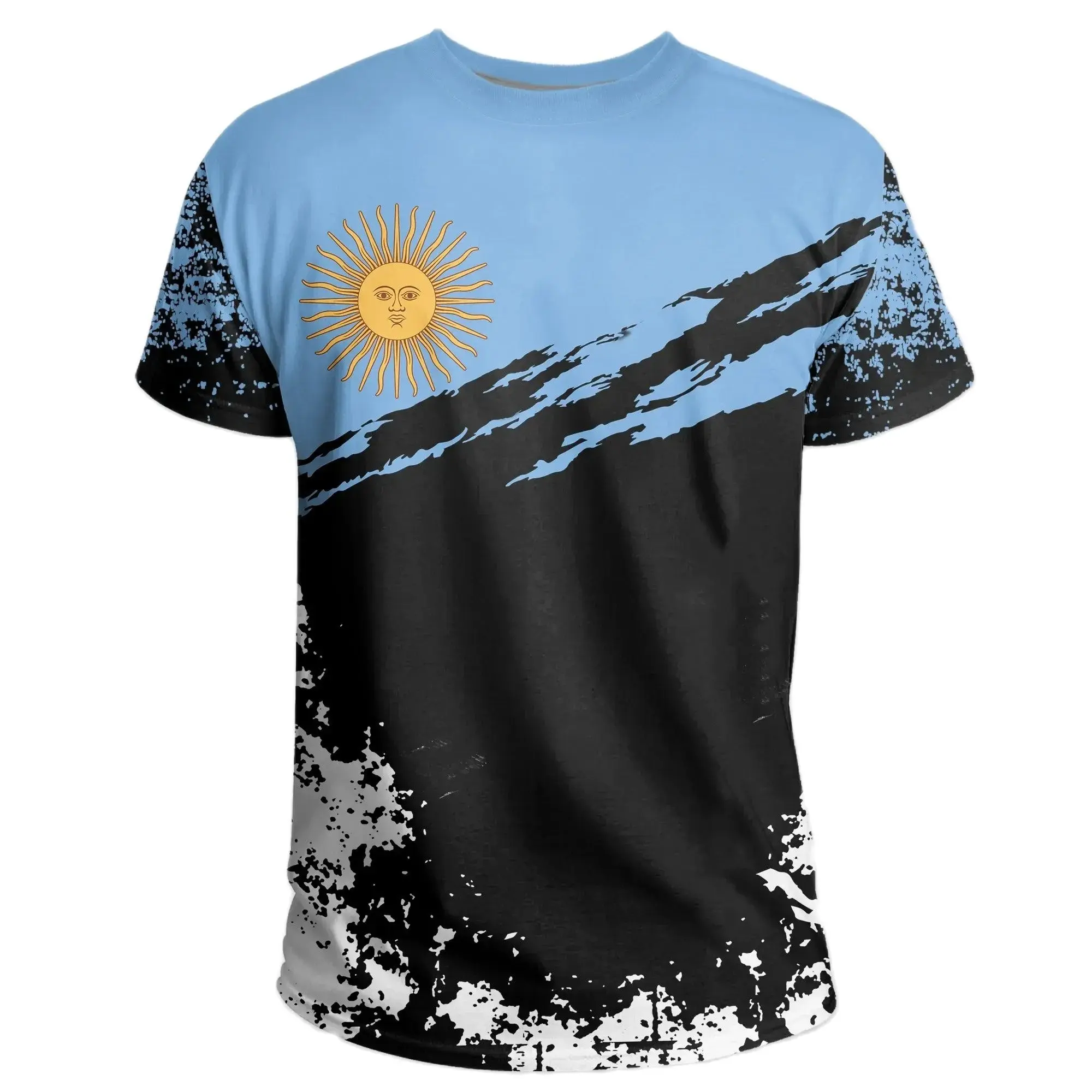 

2023 Summer Argentine Style Casual 3D Printed T-shirt Outdoor Sports Football Top O Neck Short Sleeve Breathable Unisex Top 6XL
