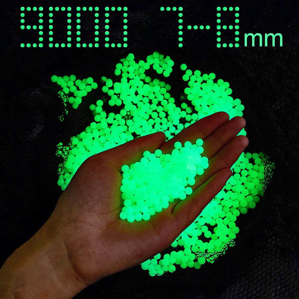 

3000-9000Pcs 7-8mm Fluorescent Water Bullet Gel Balls Water Bead for Gun Pistol Airsoft Gun Accessory Rifle Bullets Glow in Dark