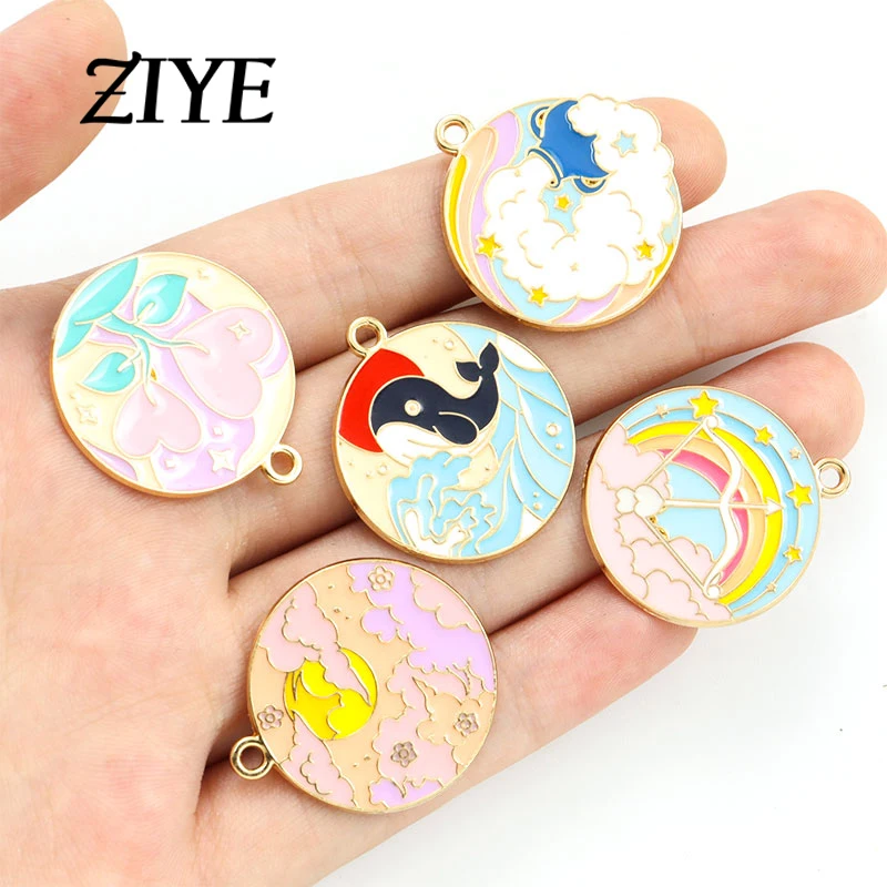 

10pcs Sun Cloud Rainbow Heart Bottle Enamel Charms for Jewelry Making Necklaces Pendant Diy Craft Supplies Keychains Accessories