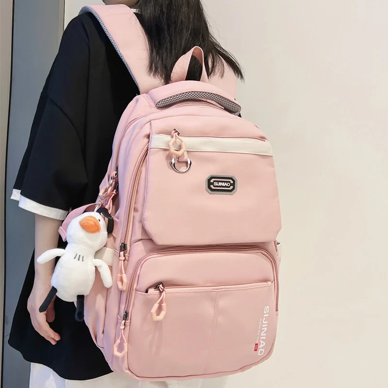 

Вместительный водонепроницаемый нейлоновый рюкзак унисекс, Женская дорожная сумка с несколькими карманами, большой школьный ранец для ноутбука для мальчиков и девочек