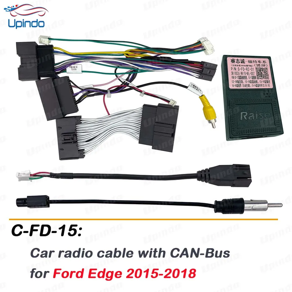 Фото Для Ford Edge 2015-2018: Комплект проводки для Android-магнитолы с CANBus-декодером, адаптер питания для автомобильной аудиосистемы, соединительный кабель ISO №2