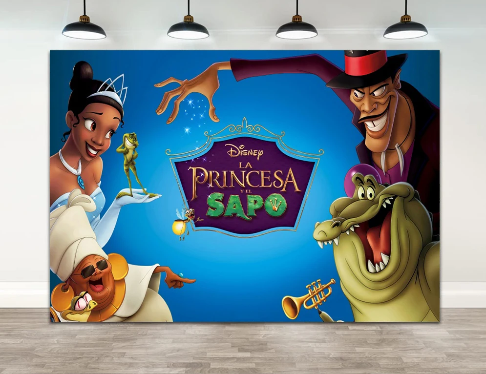 

Disney Frog And Princess Background Photography Girls Birthday Party Baby Shower Newborn Decoration Customized Studio Backdrop