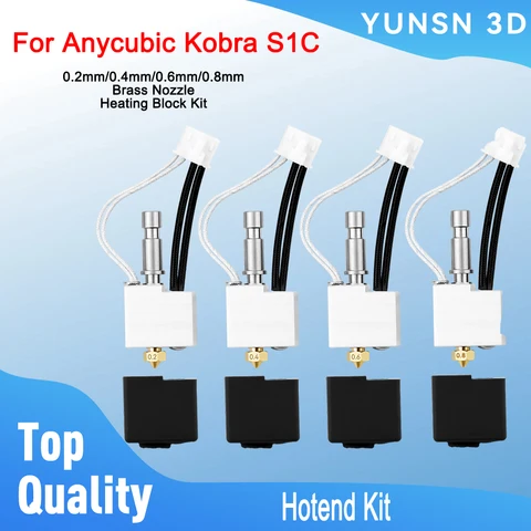 Комплект нагревательных блоков Hotend для Anycubic Kobra S1 S1C Hot End S1, комбинированное латунное сопло 0,2/0,4/0,6/0,8 мм, печатающая головка, часть 3D-принтера