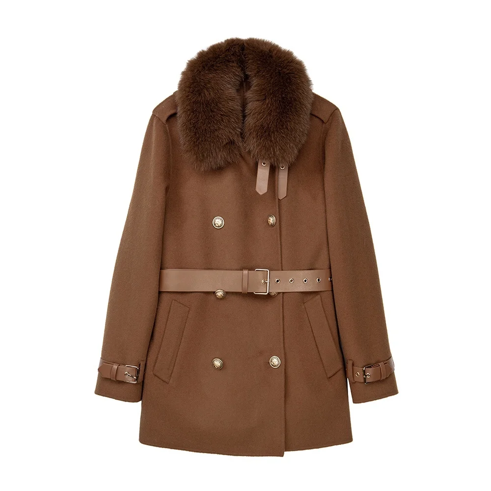 

PIAOIN Luxury Expensive Fur Warlord Temperament Short Coat Women's Autumn Winter Woolen Coat 2023 New Man
