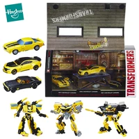 Original Hasbro Transformers 5 Bumblebee Evolution 3-Pack Action Figure Chevrolet Classic Car Garage Kids Toys Limited Collector