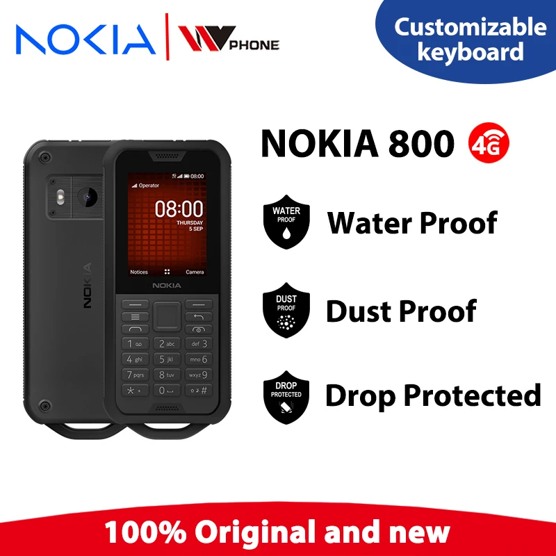 Nokia 800 Tough 4G Mobile Phone KaiOS WIFI Hotspot Waterproo