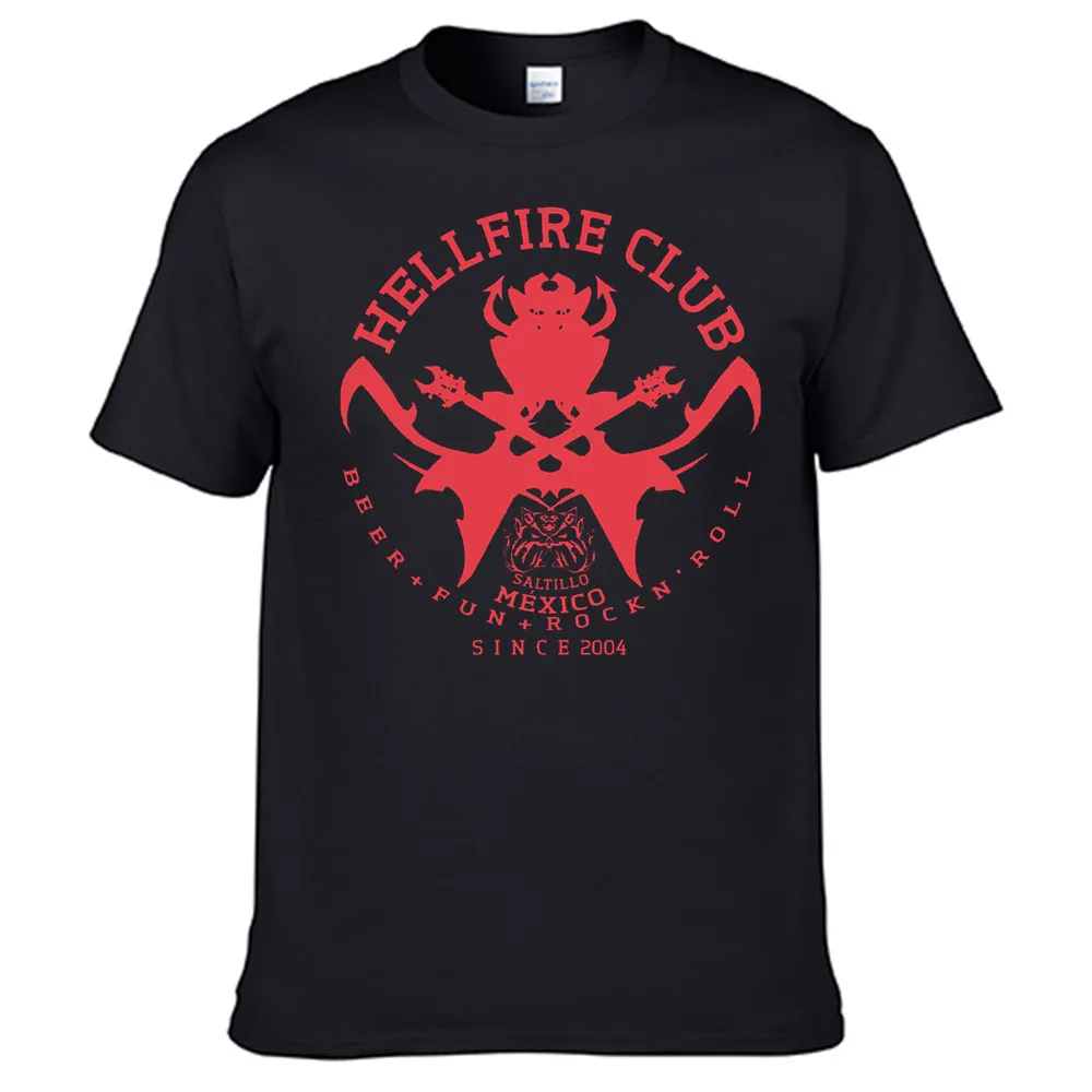 

Hellfire Club Best-seling Retro Casual T Shirt Men's Summer Black 100% Cotton Short Sleeves O-Neck Tee Shirts Tops Tee Unisex