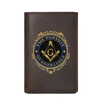 high quality men wallet genuine leather mason the pursuit of knowledge printing card holders male slim mini short purse