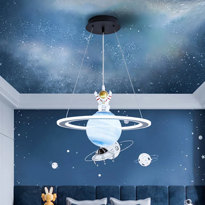 

Modern Children Bedroom LED Pendant Lights Astronaut Ceiling Lamps Indoor Salon Lighting Interior Kids Ceiling Lamp
