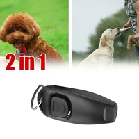 2pcs whistle 2 in 1 pet clicker dog training whistle answer card pet dog trainer assistive guide with key ring dog pet supplies