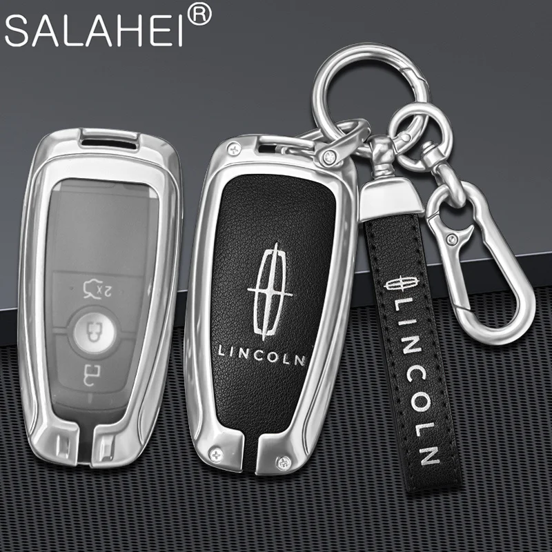 

Zinc Alloy Car Smart Remote Key Case Full Cover Protector Shell Bag For Lincoln Mondeo MKC MKZ MKX Keyless Keychain Accessories