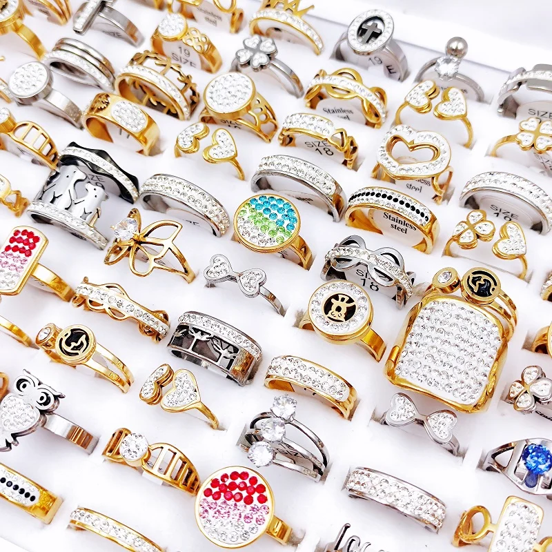 

10Pcs/Lot Good Stainless Steel Rings for Men and Women Party Gift Titanium Finger Ring Gift Charm Jewelry Wholesale Accessories