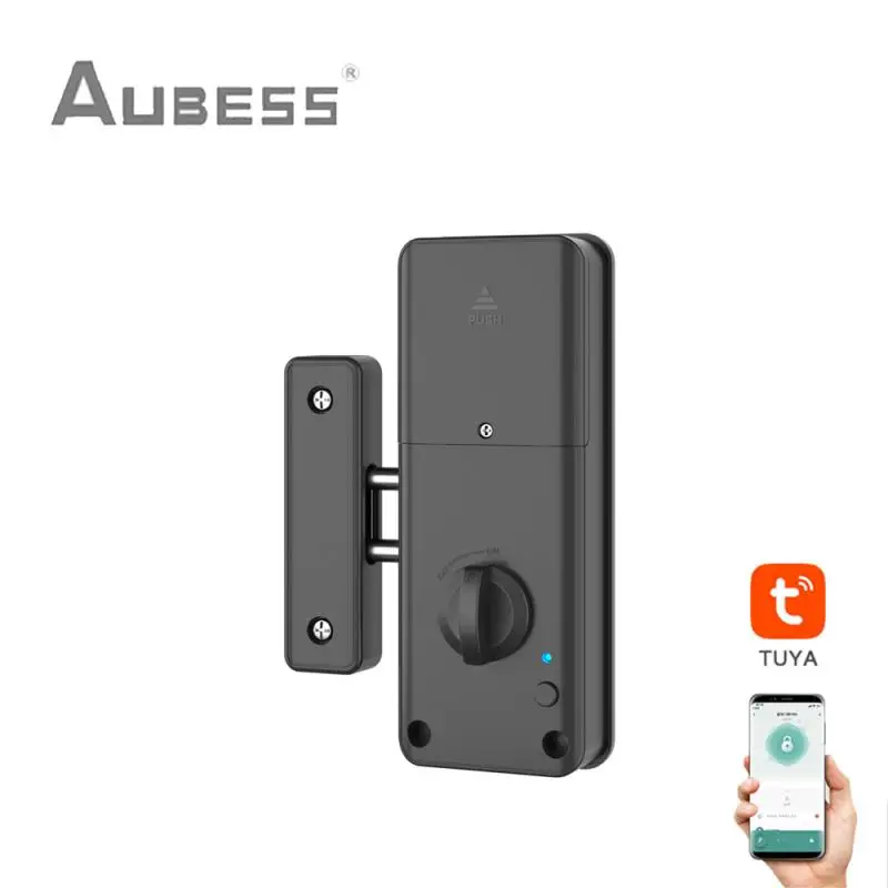 

Bluetooth Tuya App Remote Control Automatic IC Card Motor Door Locks Invisible No Drill Hole Installation For Wooden Door