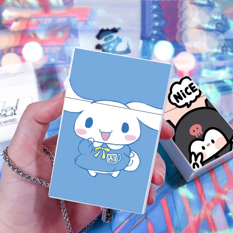 

Металлическая сигарета Kawaii Cinnomoroll Kuromi Sanrioed, держатель из алюминиевого сплава для курения, подарок для женщины, любимой, портативная карманная коробка