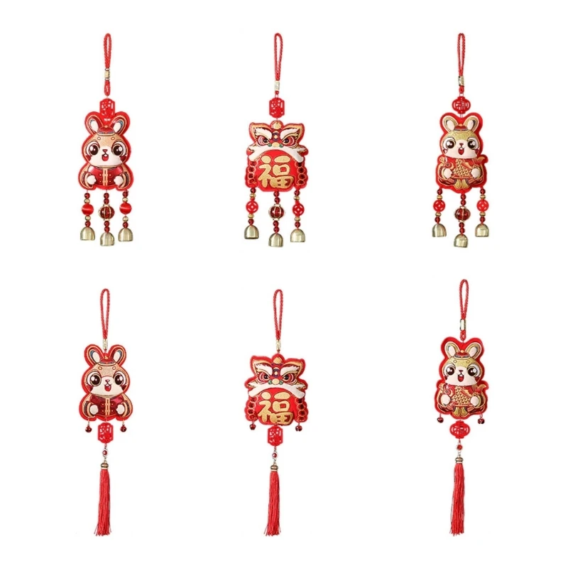 

Новогодний Игрушечный Кролик в китайском стиле с изображением Львов, знаков зодиака, подарок для гостей, маскаты, 2023 год