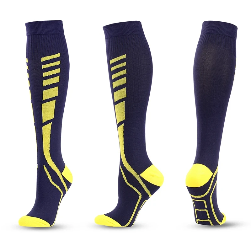 3pcs Stripe Unisex Outdoor Keep Warm Elasticity Medium Tube Socks Running Riding Men Ski Socks Sports Pressure Socks