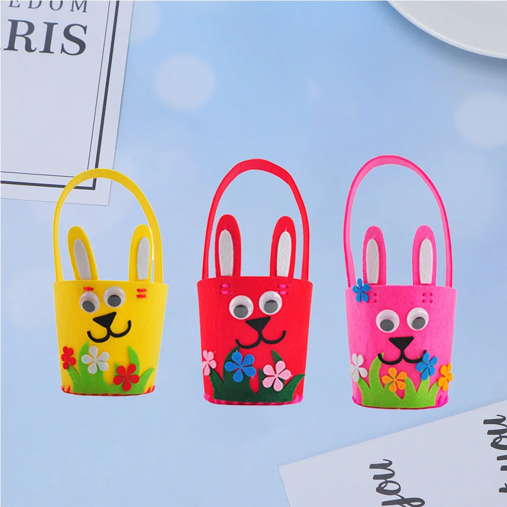 

Easter Basket Toy Diy Rabbit Bunny Kids Flower Gift Bucket Favor Egg Party Kit Candy Supplies Fabric Cartoon Eggs Tote Crafts