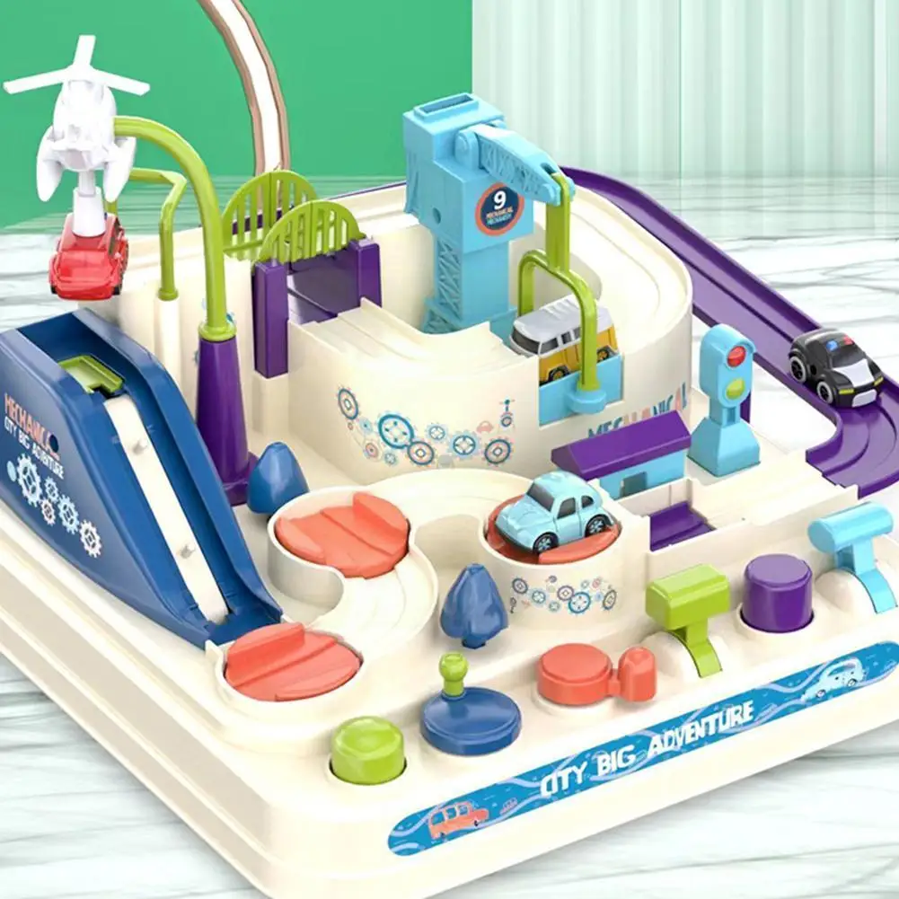 

Racing Car Rescue Adventure Rail Car Toy Train Track Toys For Children Montessori Boys Girls Racing Adventure Table Ga G8n6