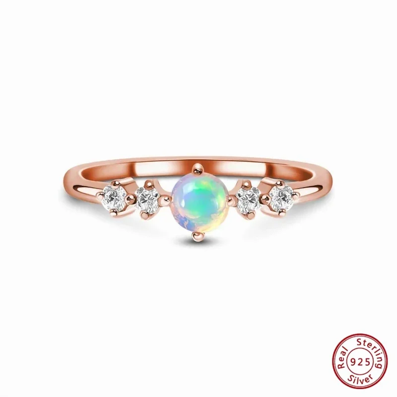 

Elegant Round S925 Moonstone Ring with Cubic Zirconia