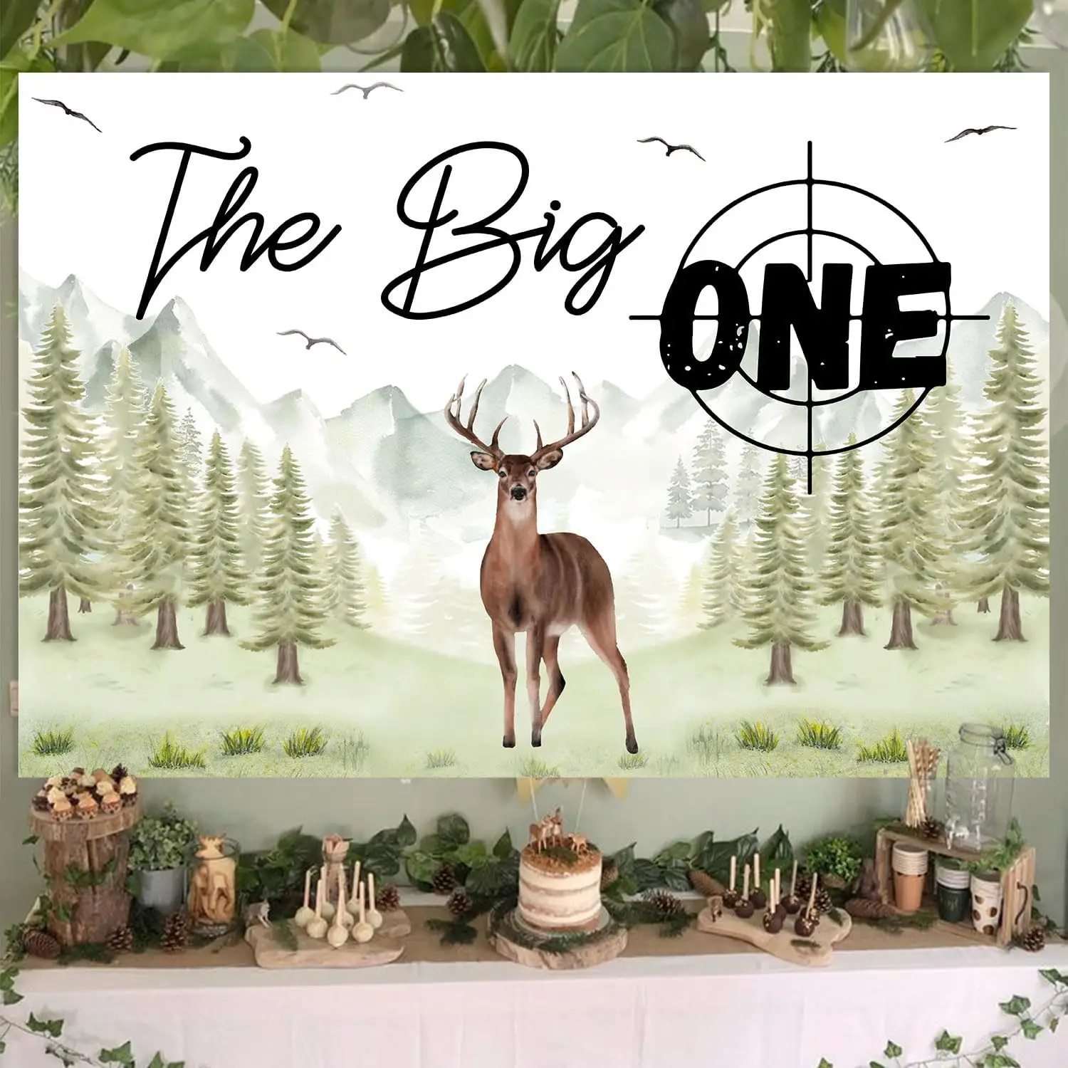 Декорации для фотосъемки KREATWOW с изображением большого оленя на 1-й день рождения