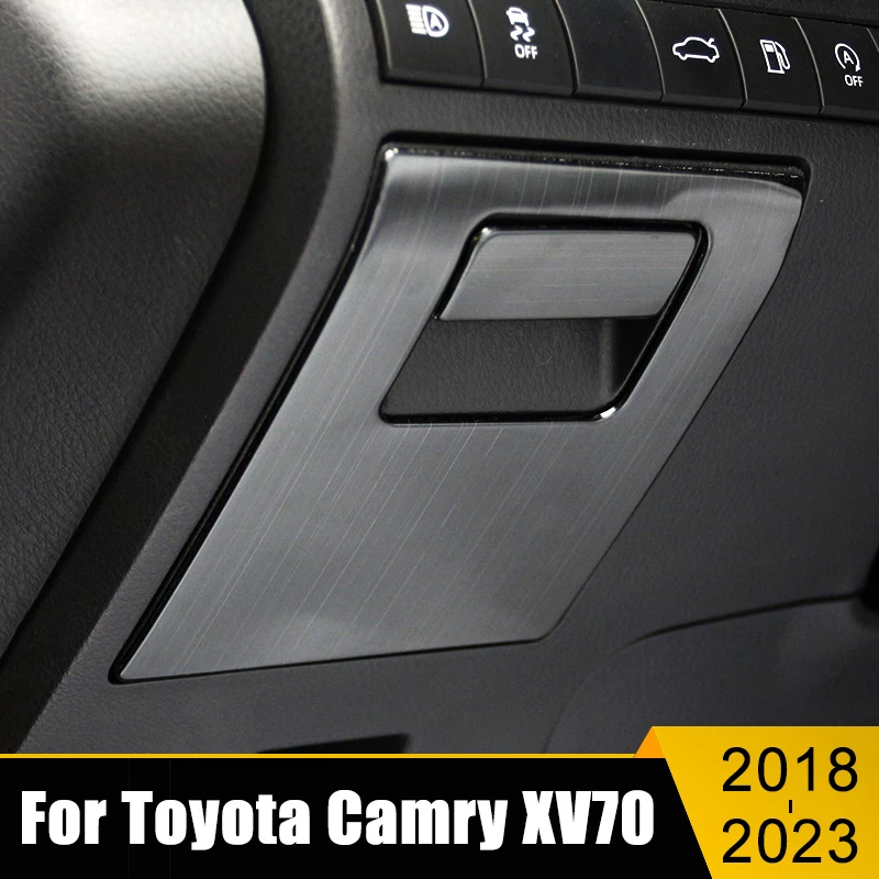 

For Toyota Camry 70 XV70 2018-2021 2022 2023 Stainless Steel Car Main Driver Storage Box Handle Frame Decoration Trim Sticker