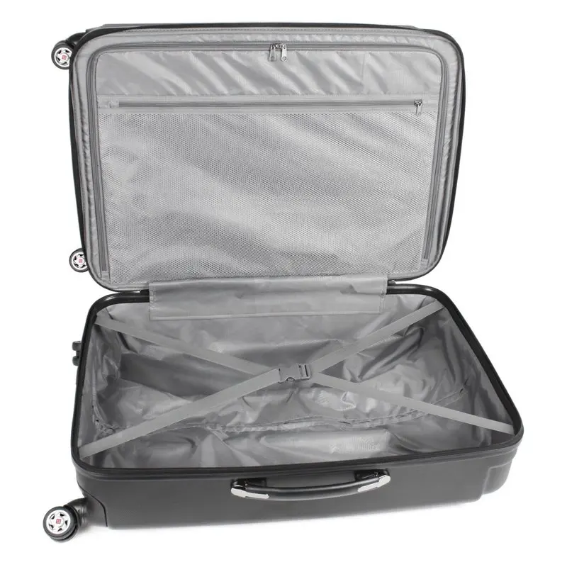 Load Rider 29in Hard side Spinner Rolling Luggage Suitcase, Aluminum Telescopic Pull Handle, Upright ABS Plastic Hard Case, Blac