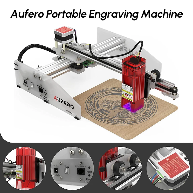 

Портативный лазерный гравер Aufero, устройство для гравировки по дереву с вращающимся роликом, 18 х18 см, для самостоятельной сборки, для начинающих