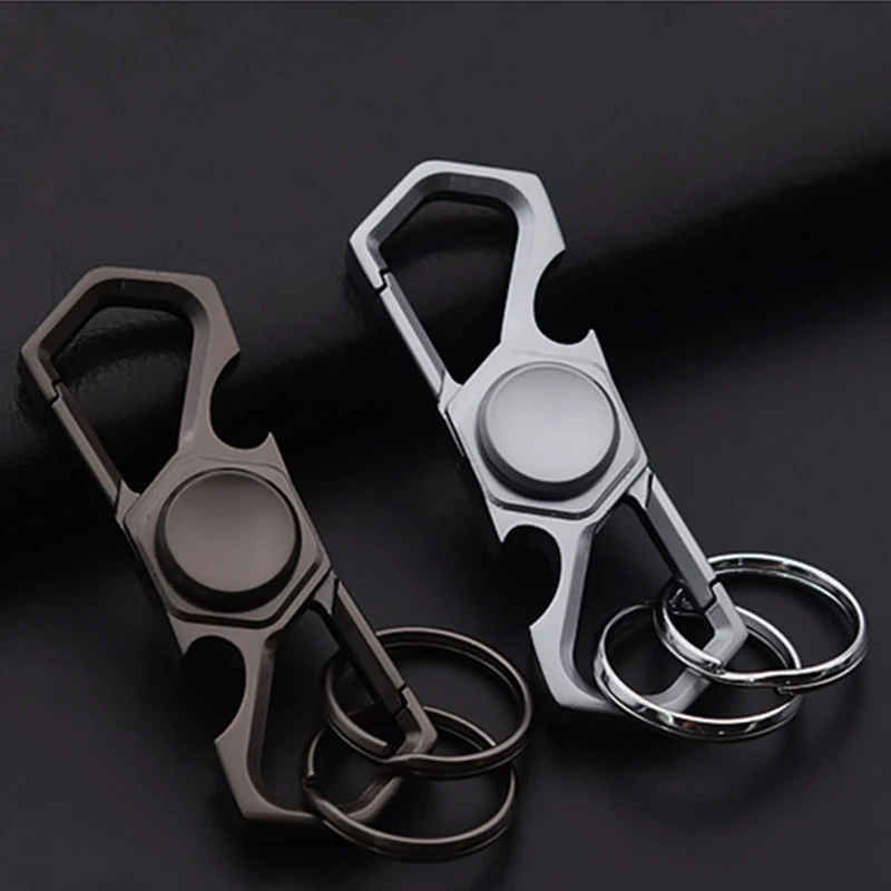 Multi-Functional Metal Fidget Spinner Keychain Adult Antistress Fidget Toys Hand Spinner Bottle Opener Car Key Holder Men's Gift