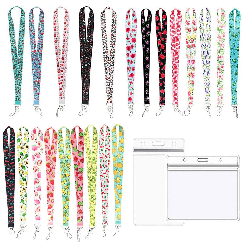 

1PCS Lanyard Work Pass Bus Card Sleeve Rope Lovely Cartoon Doctor Nurse Neck Strap Necklace Type Staff ID Name Badge Holder Bags