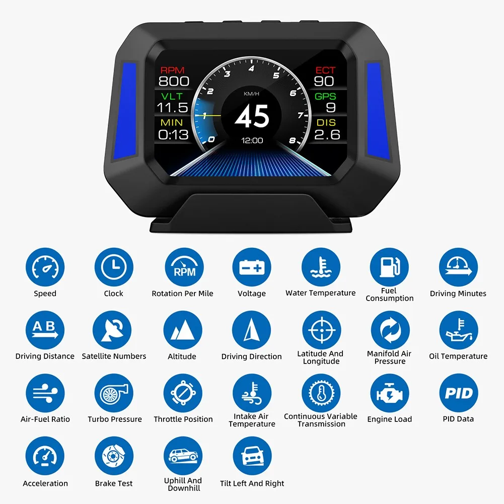 

Автомобильный цифровой GPS-датчик, измеритель скорости, миль/летучая мышь, универсальный монитор для компьютера с высоким разрешением