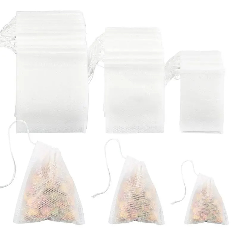 

300 шт. чайные фильтрующие пакетики, одноразовые чайные фильтрующие пакетики на шнурке для листового чая или цветка, фруктового чая (смешанны...