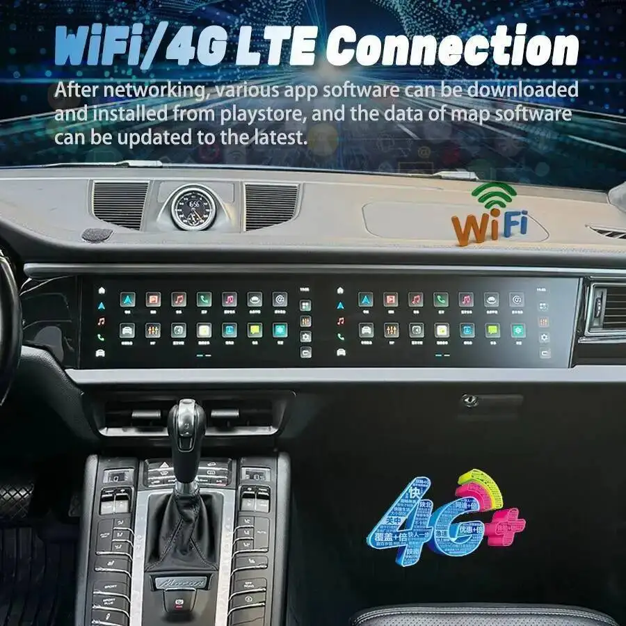 

12,3 + 12,3-дюймовый двойной Android-экран для Porsche Macan 2011-2017 Carplay Автомобильный GPS Мультимедиа Авторадио Навигация Bluetooth Стерео