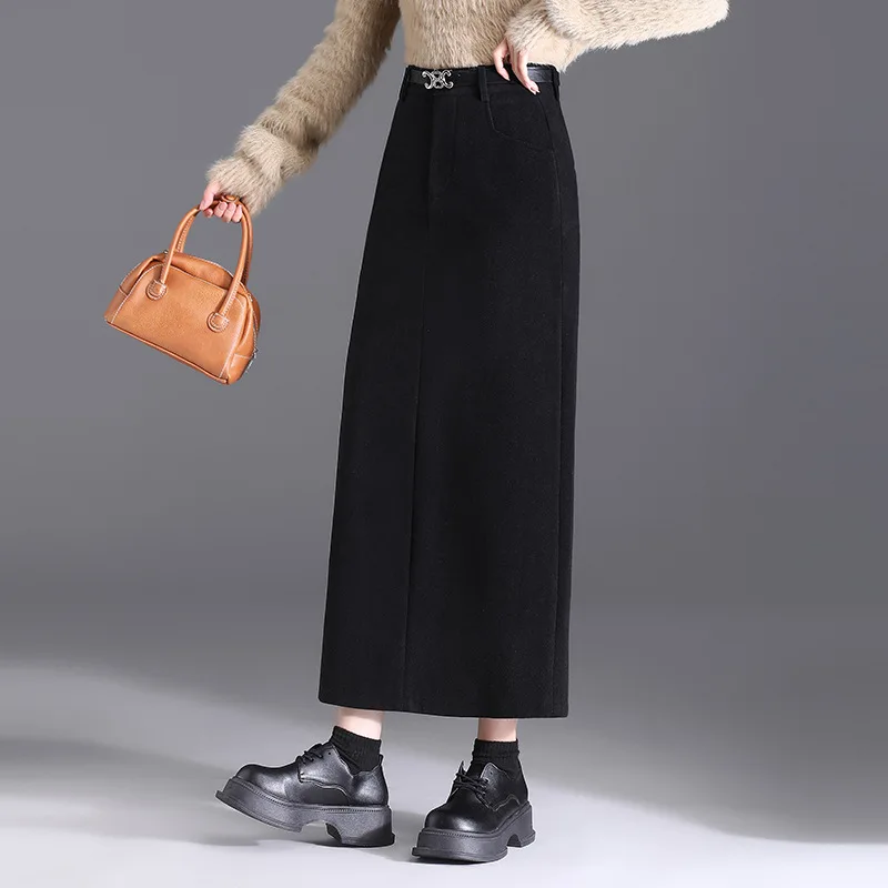 Леопардовая юбка-карандаш женская осенне-зимняя элегантная шикарная облегающая