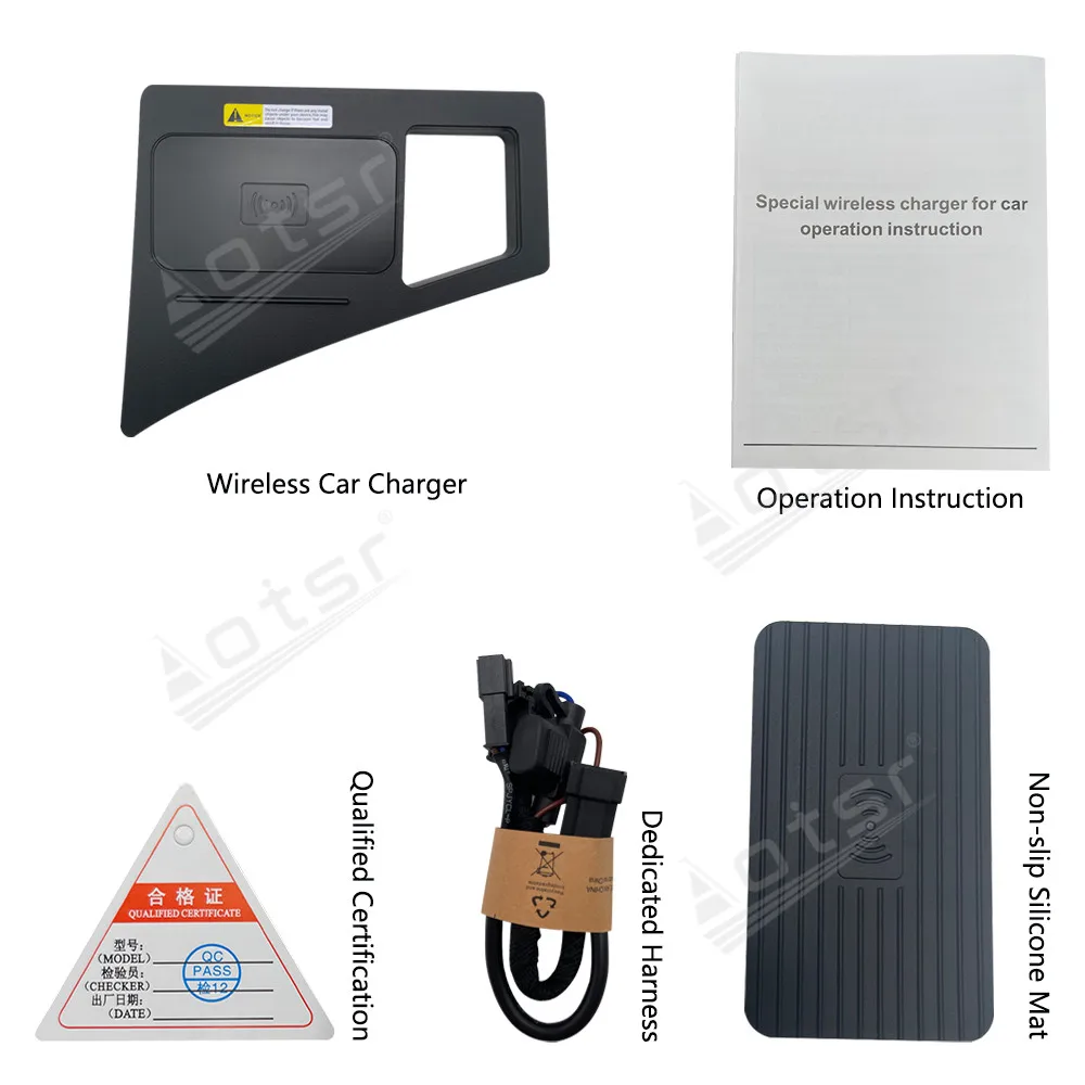 Автомобильное беспроводное зарядное устройство QI быстрая зарядка для Audi Q7 2016 2017