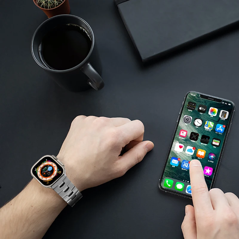 Твердый титановый ремешок для Apple Watch Ultra 49 мм металлический браслет iWatch SE 8 7 6 5 3 Correa 41 мм 40 мм деловой ремешок.