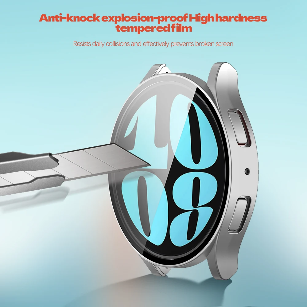 Чехол из поликарбоната для Samsung Galxy Watch 6 40 мм 44 Защитная крышка с экраном Galaxy