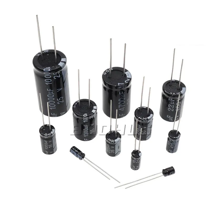 

Aluminum Electrolytic Capacitor 10V 16V 25V 35V 50V 63V 2.2 3.3 4.7 10 22 33 47 100 220 330 470 1000 2200 3300 4700 6800 10000UF