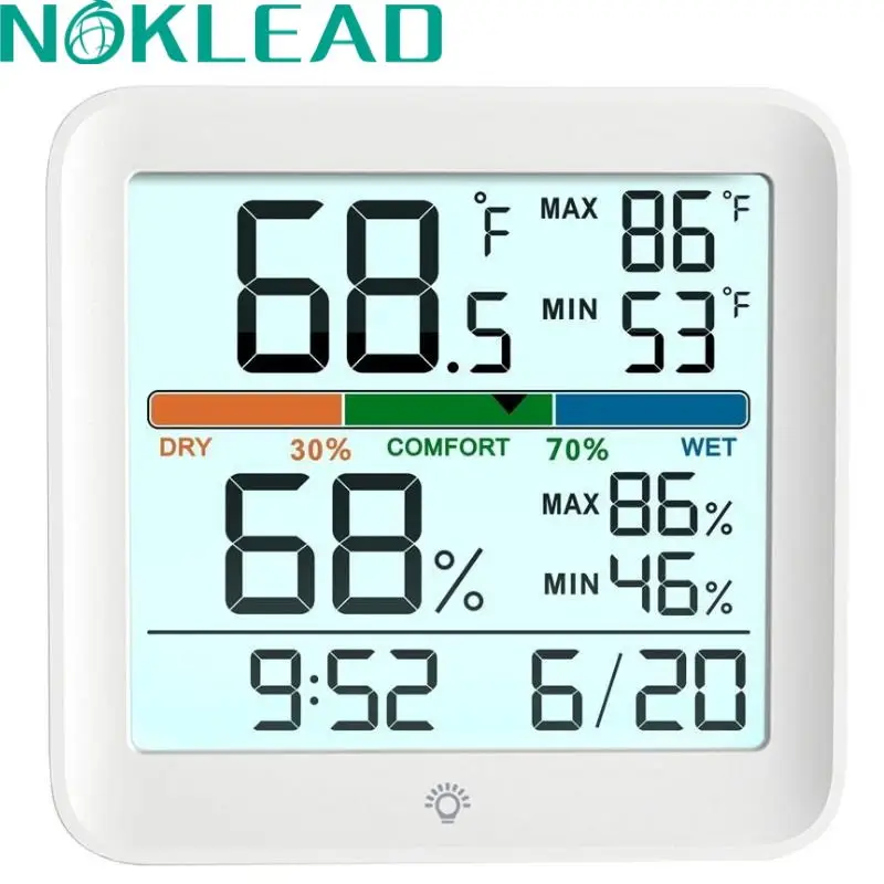 

NOKLEAD LCD Digital Thermometer Hygrometer Indoor Room Temperature Humidity Meter Sensor Gauge Weather Station Smart Home 2023