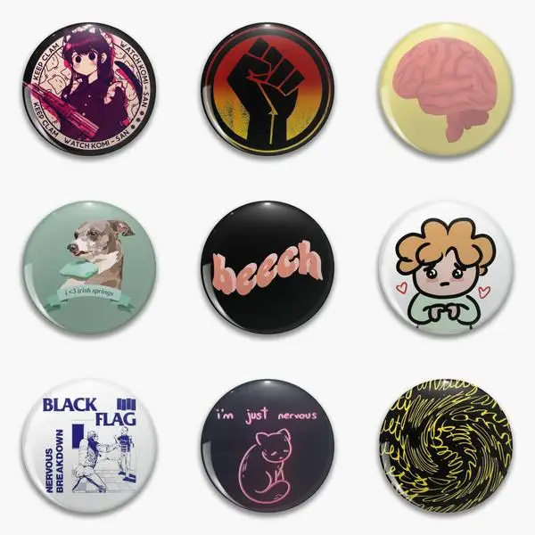 Персонализируемый мультяшный значок с мягкой кнопкой для женщин |