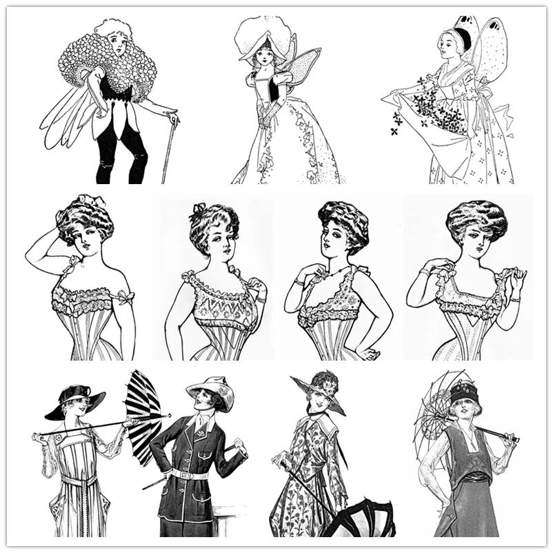 

2022 New Arrivals Retro Fashion Clear Stamps Girls Stamps Child Model Elf Monster Card Crafts No Metal Cutting Dies Scrapbooking