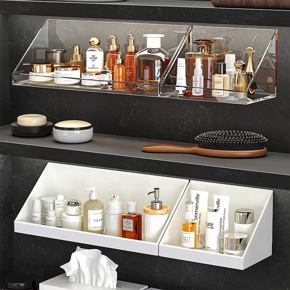 

Household Supplies Plastic Wall Shelf Bathroom Organizer Makeup Cotton Swabs Makeup Case for Small Things Storage Jewelry Boxes