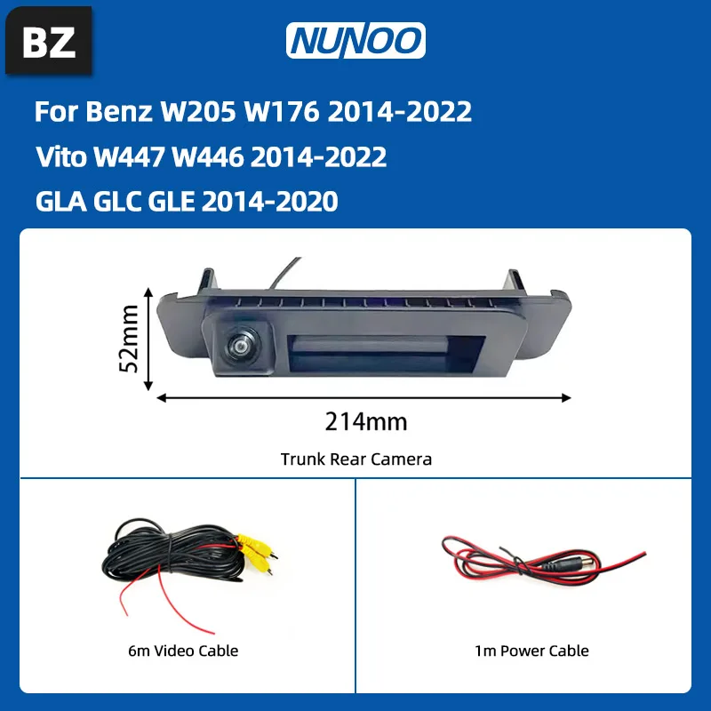 

Nunoo 170 градусов 1920*1080P HD AHD камера заднего вида ночного видения автомобиля для серии Benz для BMW серии