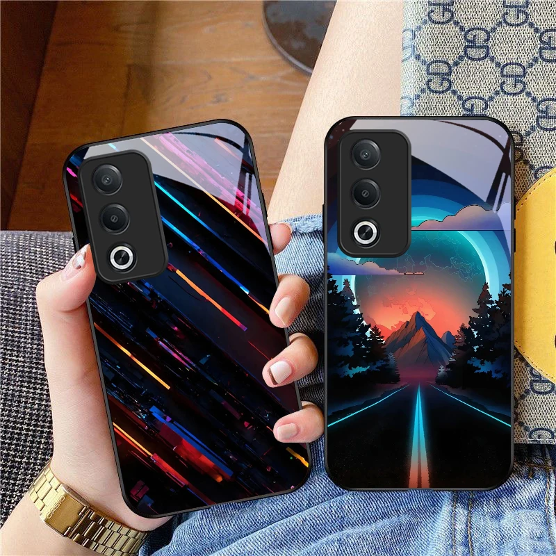 Ночная дорога для Oppo A60 40 79 74 80 5G 17 78 54S 98 72 96 73 58 38 AX7 12 Reno 5 Lite 4Z Nord N200 Черный