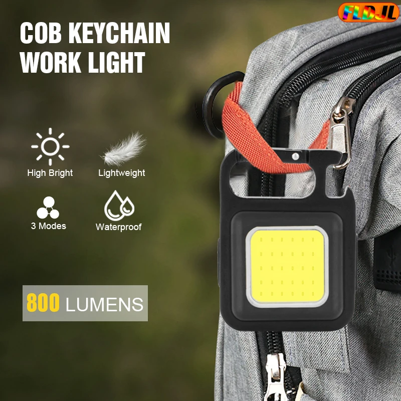 

Multifunctional Mini COB Keychain Light USB Charging Emergency Lamps Strong Magnetic Repair Work Outdoor Camping Night Light