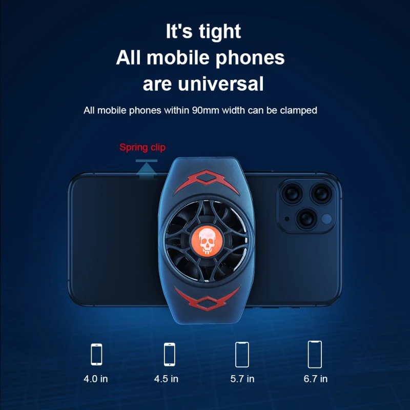

Strong Wind Cell Phone Cooler Mute Mobile Phone Radiator Game Cooler Phone Cooling Fan Fast Cooling Device