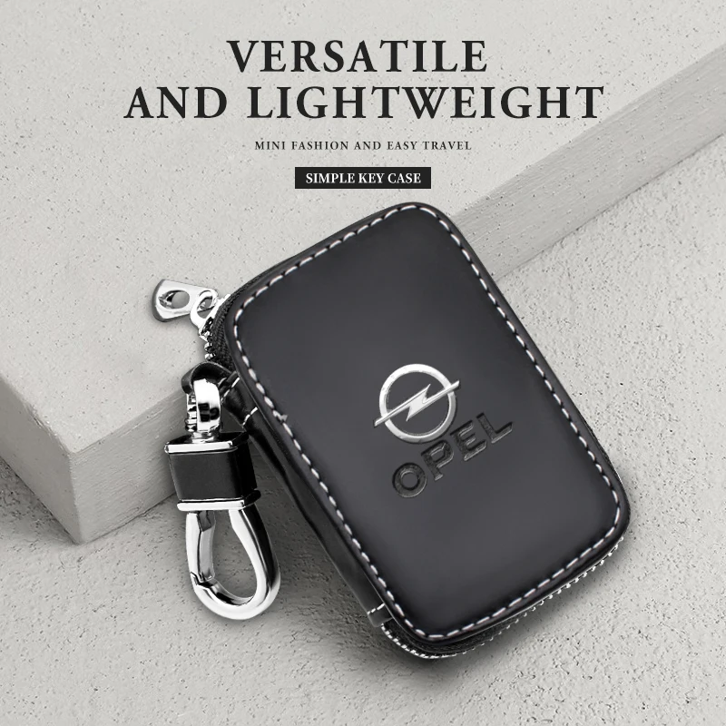 

Leather Zipper Car Key Cover Storage Keychain Case For Opel Astra H G J Insignia Mokka Corsa Antara Vectra Opc Auto Accessories