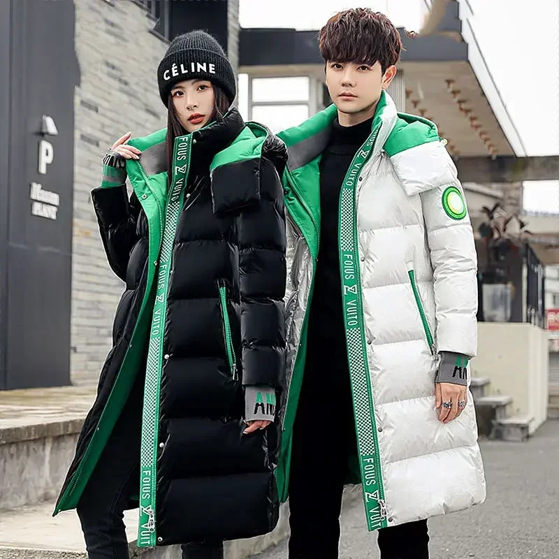 Длинные мужские пальто Зимние парки Свободные высококачественные эстетические