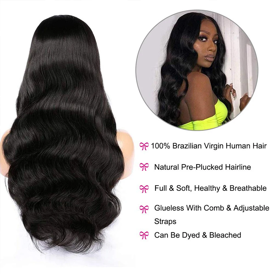 30-дюймовый парик с волнистыми кружевами спереди для женщин застежкой 4x4